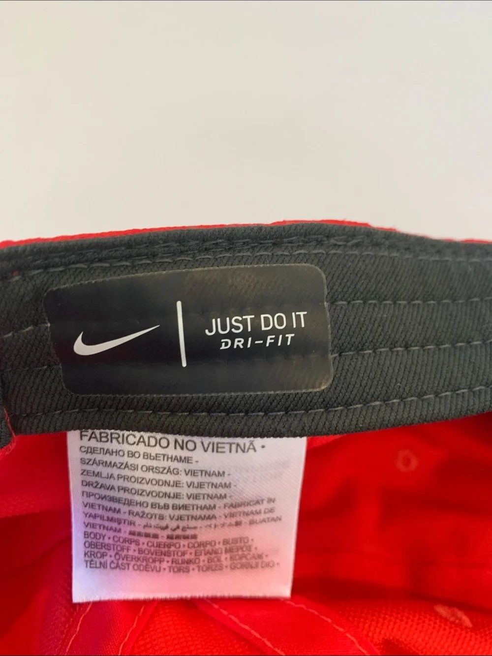 Nike Dri-Fit Adjustable Toddler Kids Red Baseball Cap Hat with Black Swoosh